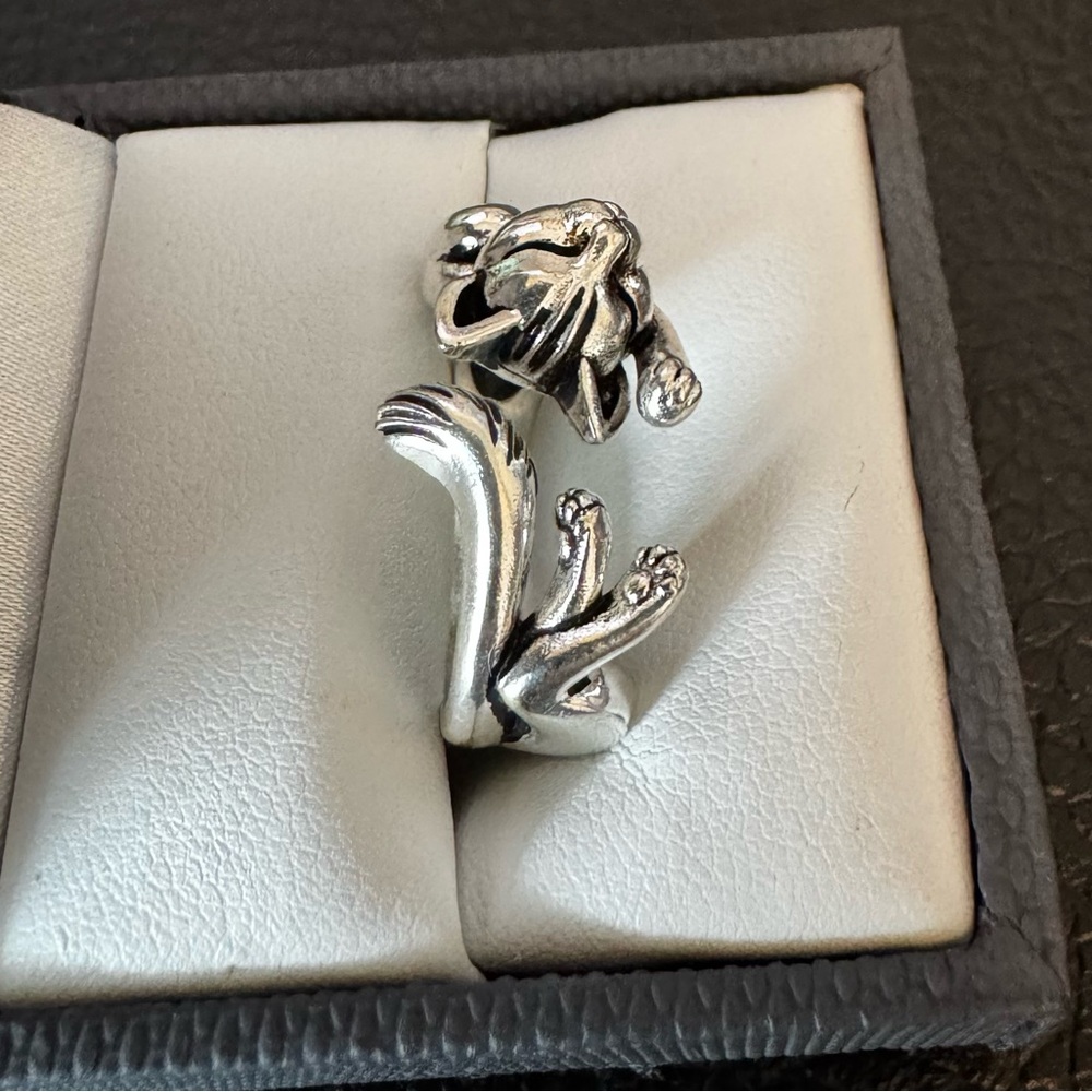Sterling Silver Cat Wrap Ring. S925 stamped. Size 7. - Picture 3 of 4